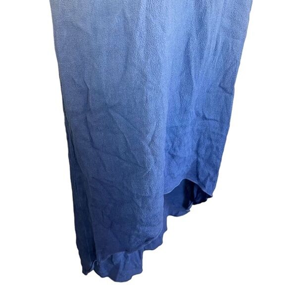Bar III Ombre Blue White High Low Sleeveless Key Hole V-Neck Dress sz Medium - Picture 7 of 16